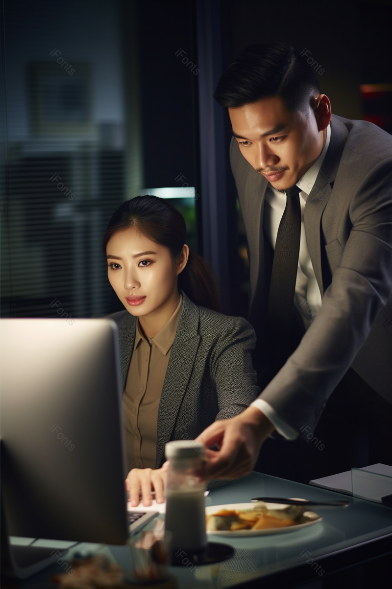 办公室职场员工加班讨论问题,高清,摄影图,摄影图片,图片大全,摄影图免费下载